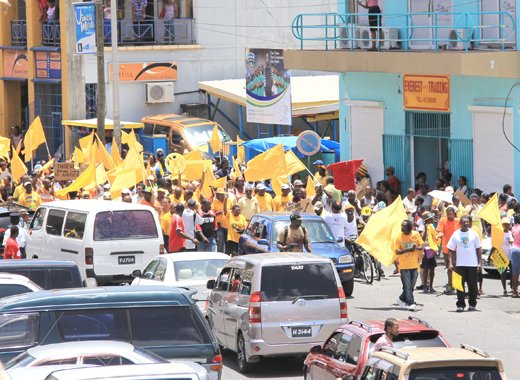 A section of the march in Kingstown on Thursday. (IWN photo)