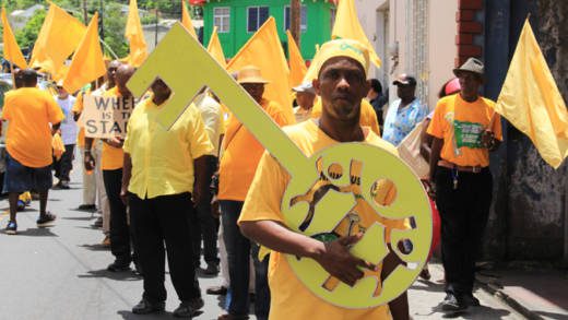 NDP supporters held their "Ring De Bell" protest march in Kingstown on Thursday. (Click for more photos)