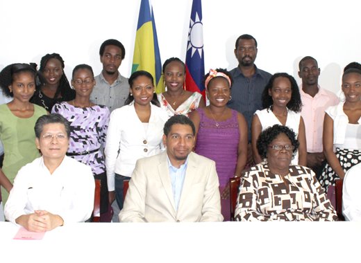 Prime Minister Ralph Gonsalves addresses the scholarship awards ceremony.  