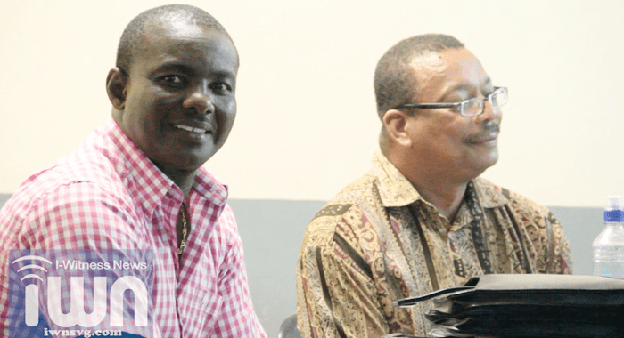HLDC Manager, Elvis Charles, left, and  Chairman Beresford Phillips. (IWN image)