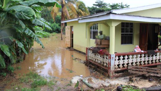 This house in Buccament Bay was flooded out on Saturday. It was also flooded out in the Christmas disaster. (IWN photo) 