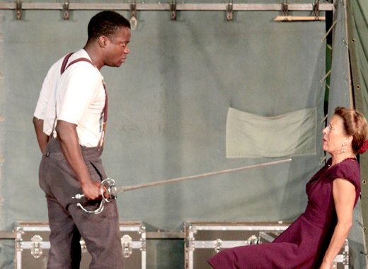 A scene from "Hamlet", as staged at the Community College. (IWN photo)