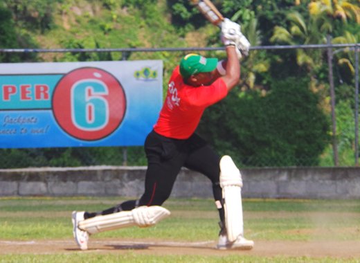 Marvin Small scored an unbeaten half century. (Photo: Glenford Prescott/IWN)