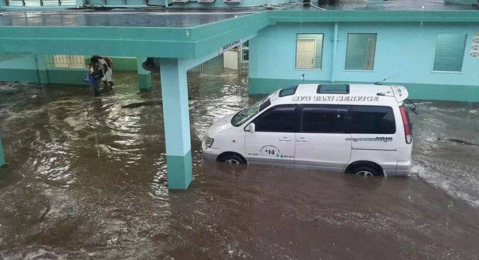The E.T. Joshua Airport was flooded on Satruday. (Internet photo)
