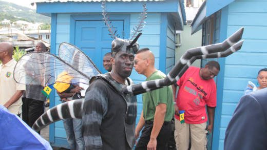 The Ministry of Healths chikungunya information mascot at the Independence parade on Monday. (IWN photo)