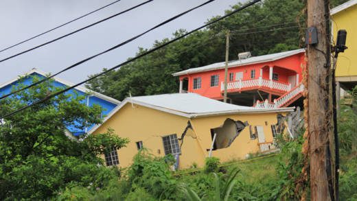 One house has collapsed, and there are questions about the structural integrity of others. (IWN photo)
