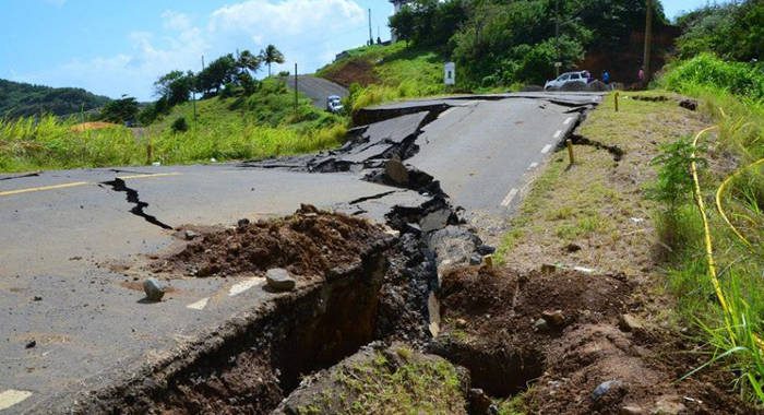 The section of the road in Argyle that collapse in November. (Photo: Lance Neverson/Facebook)
