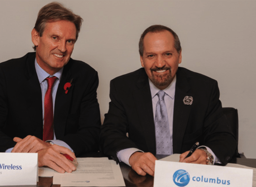 Phil Bentley, CEO of CWC, left, and Brendan Paddick, CEO Columbus Communications.