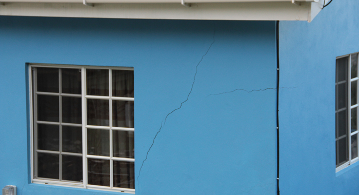 Large cracks have already appeared in the house at Clare Valley. (IWN photo)