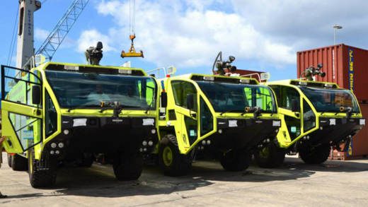 None of the three brand new fire trucks were used to help fight the blaze in Kingstown. (Photo: Lance Neverson/Facebook)