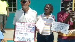 Protesters outside the Tobago Cays Marine Park office in Union Island in November. (Photo: Facebook)