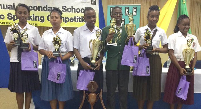 The finalists in this year's public speaking competition. 