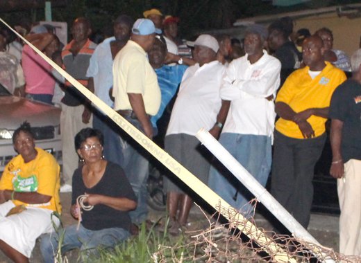 Edgar Cruickshank, in white cap, at the NDP meeting in Clare Valley Saturday night. (Photo: NDP)