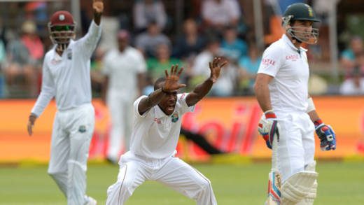 Kenroy Peters appeals during day 1 of the 2nd Test match between South Africa and West Indies on Dec. 26, 2014 in South Africa. (Photo: Duif du Toit/Gallo Images/Getty Images)