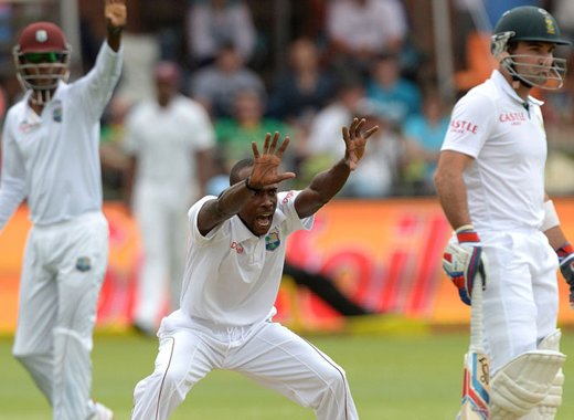 Kenroy Peters appeals during day 1 of the 2nd Test match between South Africa and West Indies on Dec. 26, 2014 in South Africa. (Photo: Duif du Toit/Gallo Images/Getty Images)