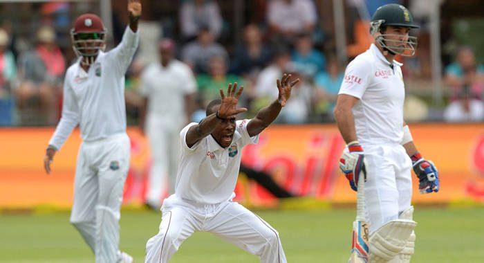 Kenroy Peters appeals during day 1 of the 2nd Test match between South Africa and West Indies on Dec. 26, 2014 in South Africa. (Photo: Duif du Toit/Gallo Images/Getty Images)