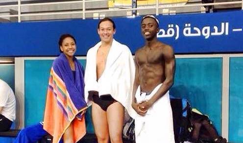 Adora Lawrence, Storm Halbich, and Nikolas Sylvester at the 2014 World Championships in Qatar.