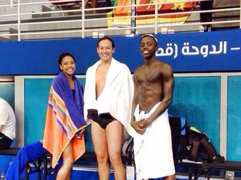 Adora Lawrence, Storm Halbich, and Nikolas Sylvester at the 2014 World Championships in Qatar.