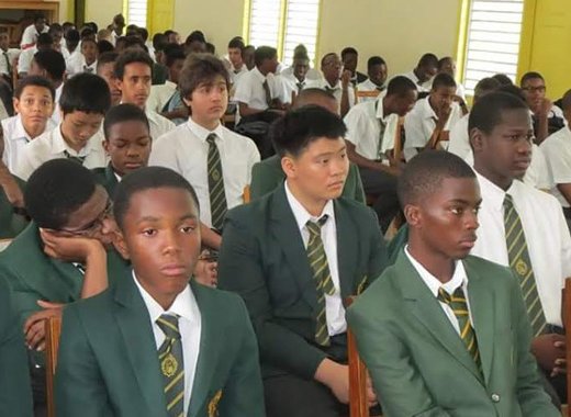 Grammar School students at the launch of their school's Young Leaders project 2015.