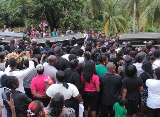 Seven students died when a minibus plunged into the sea at Rock Gutter on Jan. 12 . (IWN photo) 
