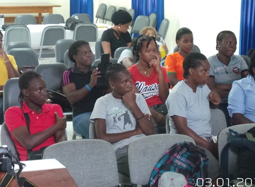 Female cricketers at the session last weekend.