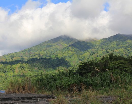 The leeward slopes of St. Vincents La Soufriere volcano. 
