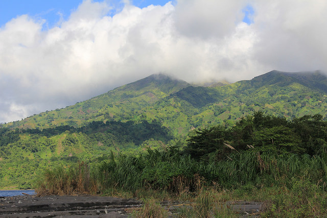 The slopes of St. Vincent’s La Soufriere volcano, long the home of illegally grown marijuana, are being explored for geothermal potential. Credit: Kenton X. Chance/IPS