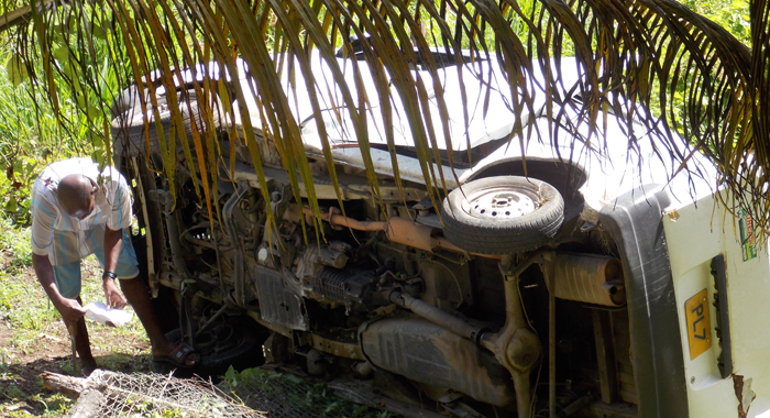 The vehicle after the crash in Casson Hill on Monday.