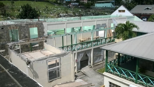 EU-funded refurbishment works underway at Milton Cato Memorial Hospital.
