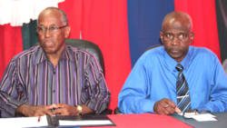 ULP Central Leeward candidate, Sir Louis Straker, left, and Central Leeward MP, Maxwell Charles. (IWN photo)