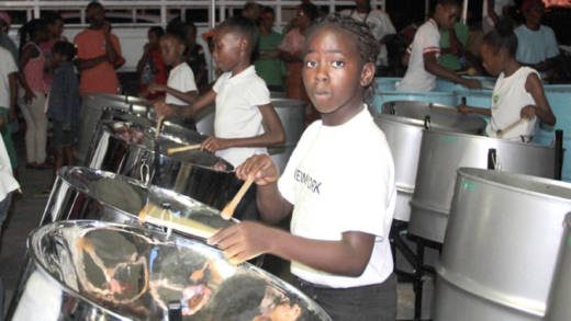 Young pannists play at the concert in Rose Bank on Saturday. (IWN photo)