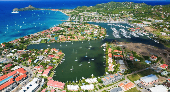 The Rodney Bay Region In St. Lucia.