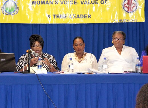 From left: Anesia Baptiste, Rene Baptiste, Kay Bacchus-Browne (moderator),  Jennifer Eustace and Rev. Dawn Bacchus-Horan. (IWN photo)