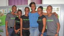 LIME Assistant Marketing Officer Veronique Williams with executive members of the Carpe Diem Society.