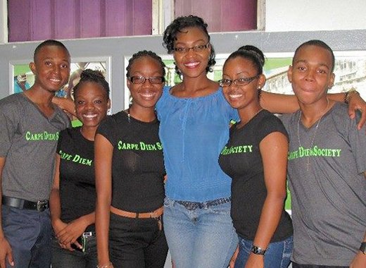 LIME Assistant Marketing Officer Veronique Williams with executive members of the Carpe Diem Society.