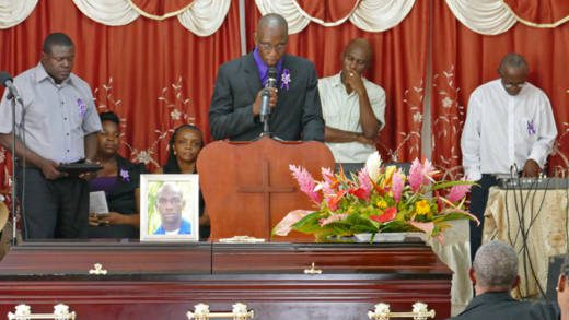 Kenton X. Chance delivers the eulogy at the funeral of his brother, W. Alex "Nick" Chance on Sunday. (Photo: Jamali Jack) 