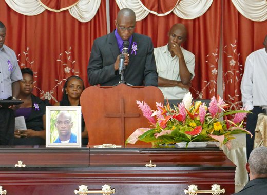 Kenton X. Chance delivers the eulogy at the funeral of his brother, W. Alex "Nick" Chance on Sunday. (Photo: Jamali Jack) 