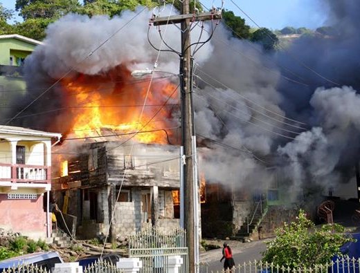 The raging inferno in Kingstown Wednesday afternoon. (Photo: Jamali Jack/Facebook)