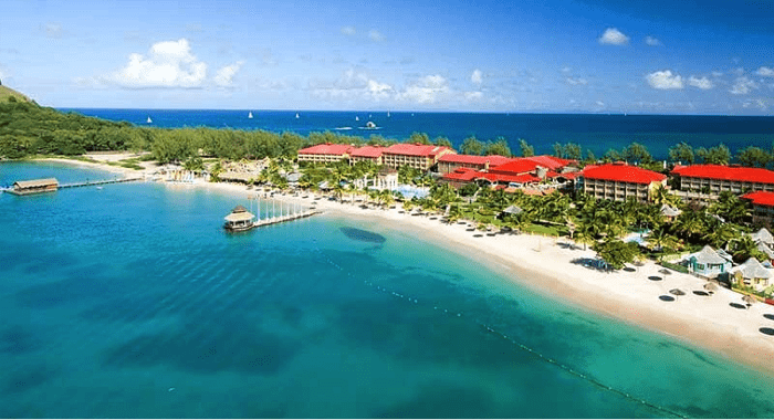 Sandals Resort in St. Lucia -- one of three on the island -- next to the Rodney Bay area.