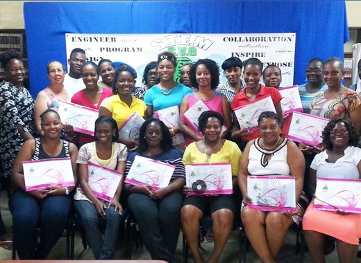 Participants and facilitators in the STEM workshop for teachers. 