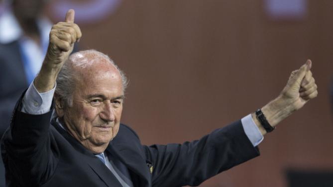 FIFA president Sepp Blatter after his election in Switzerland, Friday. (Photo: Patrick B. Kraemer/Keystone via AP)