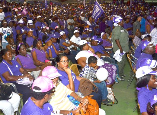 Supporters of the National Democratic Party at their rally on Saturday. 