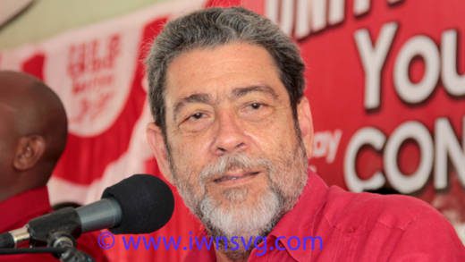 Prime Minister Dr. Ralph Gonsalves as he addressed the youth convention. (IWN photo)