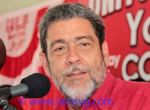 Prime Minister Dr. Ralph Gonsalves as he addressed the youth convention. (IWN photo)