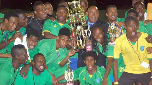 Vincy Heat celebrate WIFA mens title.
(Photo credit  Anthony Debeauville)