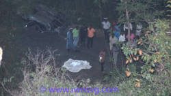 The car plunged several hundred feed from Coulls Hill to Troumaca Bottom. (IWN photo)