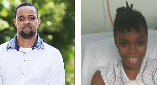 Royal Navy sailor Petty Officer Roamel Crichton, left, rushed his daughter, Dedra, to England hoping she would receive medical treatment. (Photo: Mail Online)