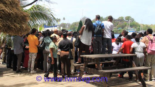 Jobseekers await interviews at the open call for vacancies for KFC on June 23, 2015.  PM Gonsalves Tuesday that the focus in 2016 must be on job creation. (IWN photo)