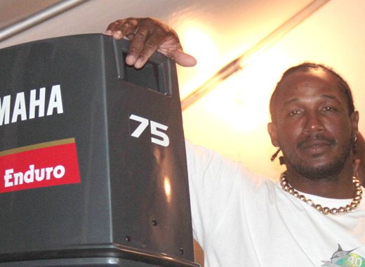 Fisherman of the Year Ray Anthony Clarke poses with his prize on may 25, 2015. He is now on a drug possession charge. (IWN photo)
