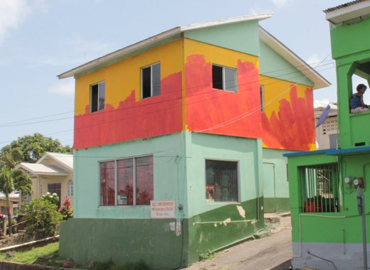 The defaced constituency office at Sion Hill. (IWN photo)